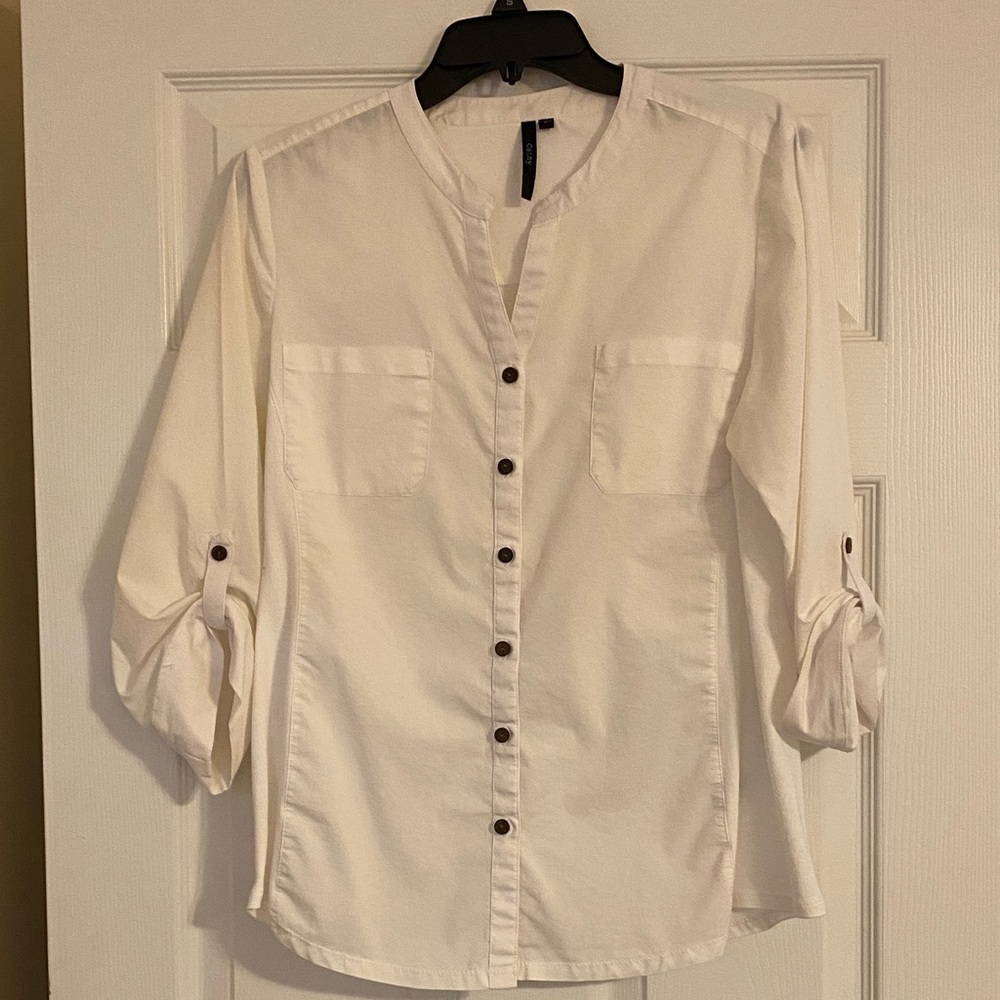 White Button-Up Blouse